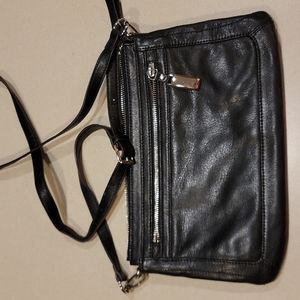 B Makowsky Black Leather Crossbody bag